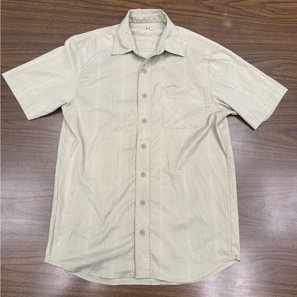 Under Armour Men's Light Beige Casual Button Down Shirt
